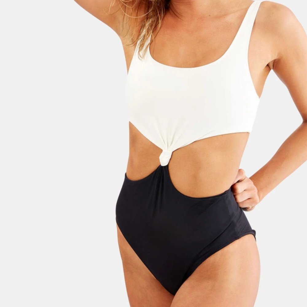 Solid & Striped B&W Knot One Piece | NWT Size S